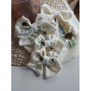 Прикраса бантик на волосся PonPon (N2) аксесуар заколка ручної роботи