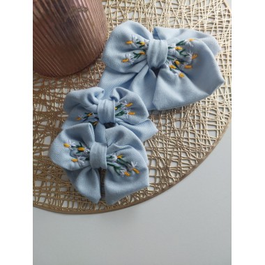 Прикраса бантик на волосся PonPon (N3) аксесуар заколка ручної роботи