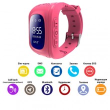 Детские Умные Часы PonPon Q503 с GPS + будильник + SOS вызов+ шагомер, Pink