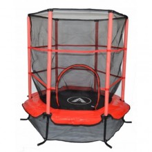 Батут Atleto Plus 140 см (0404) з сіткою червоний, вуличний батут для дітей